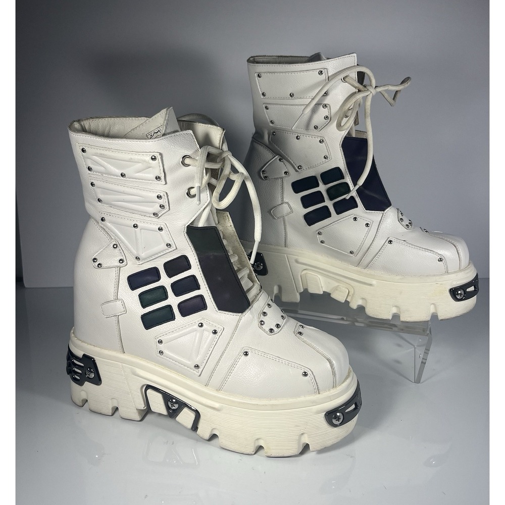 Women Platform Punk Fashion Buckle Strap Goth Boots Size 8.5